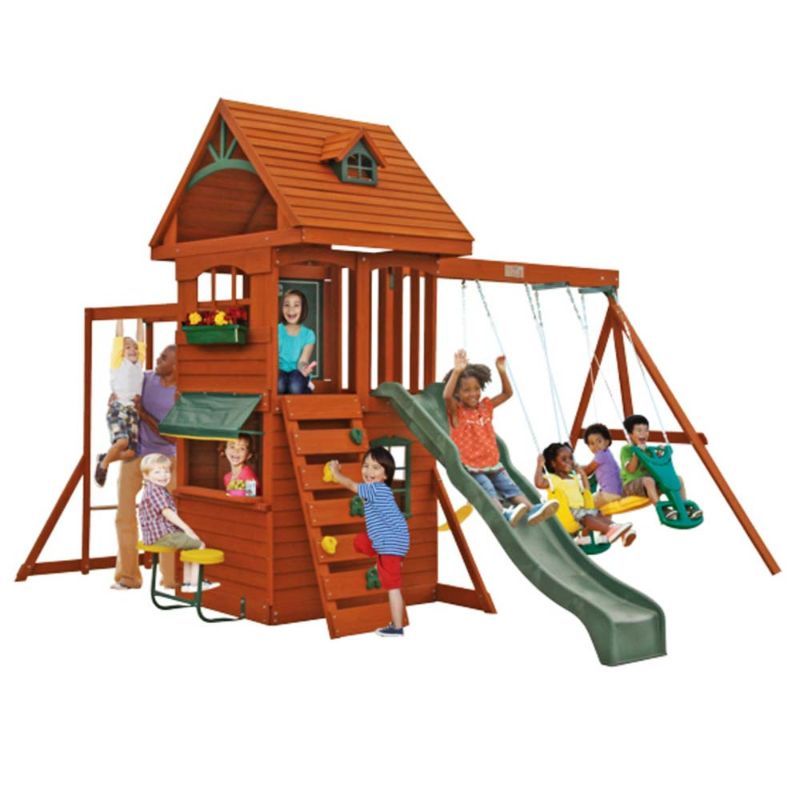 Swing and slide playhouse discount